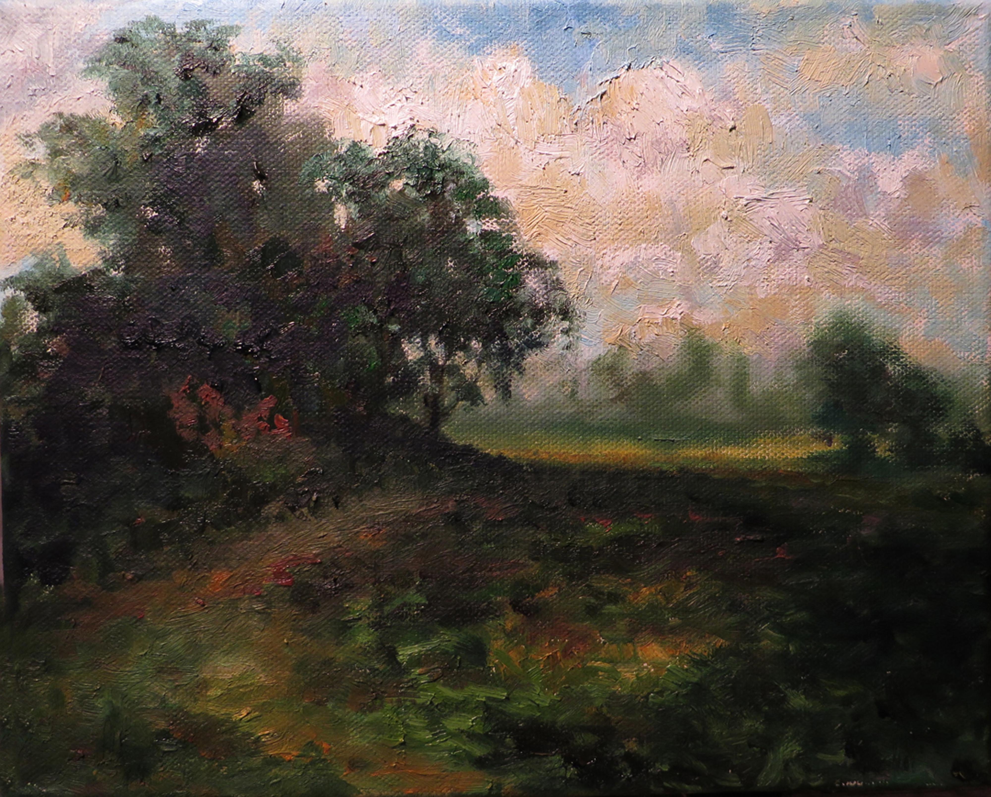Getting Dark, oil on canvas by Frank Stock